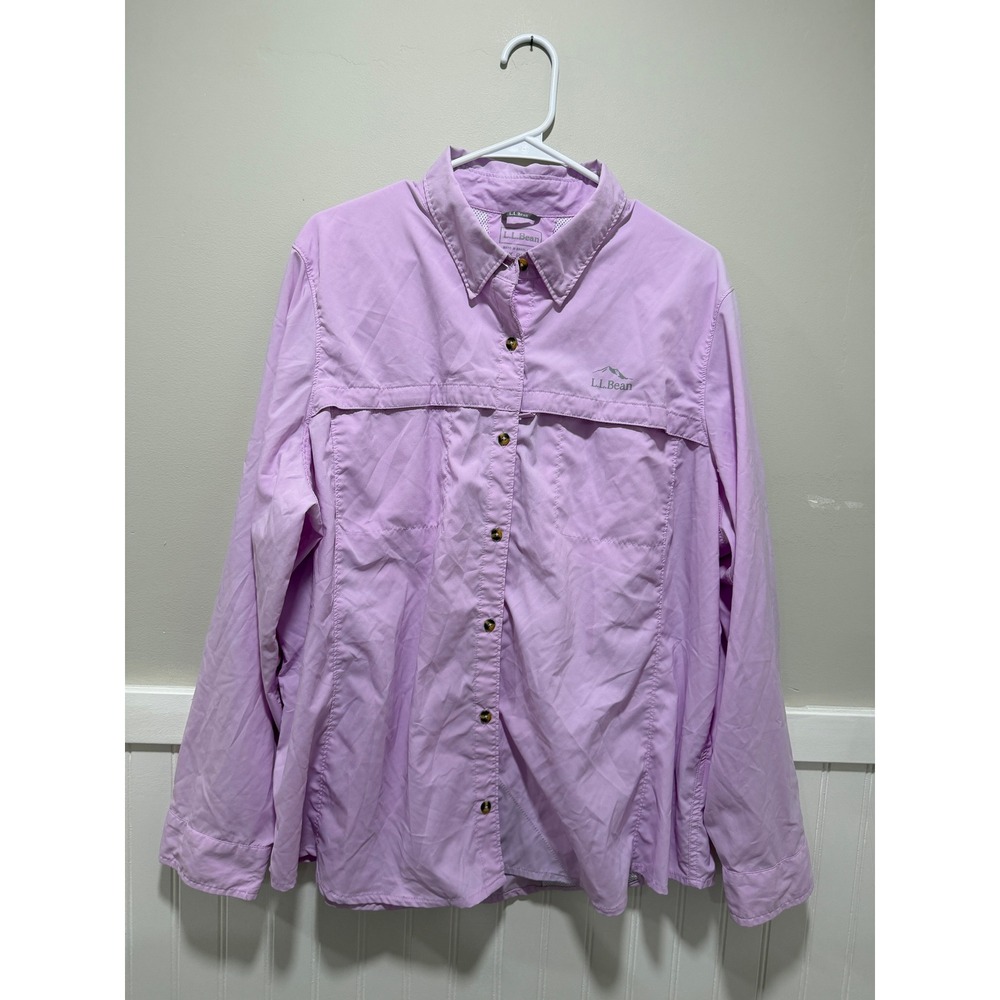 L.L. Bean Tropicwear Long Sleeve Shirt UPF 50+ Travel Fishing Hiking Women Sz 2X